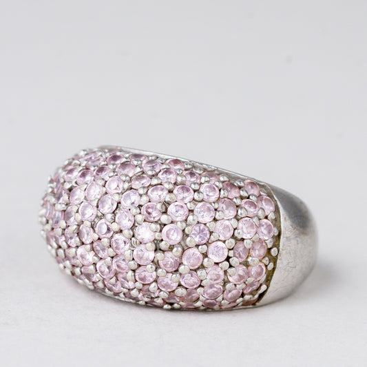 Ring Rosa Steine 8,46 g 925er Silber Größe 57 (18,1 mm Ø)0