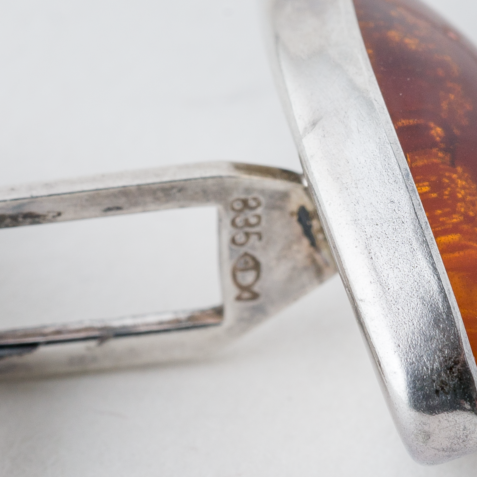 Manschettenknöpfe 835er Silber 10,86 g Bernstein4