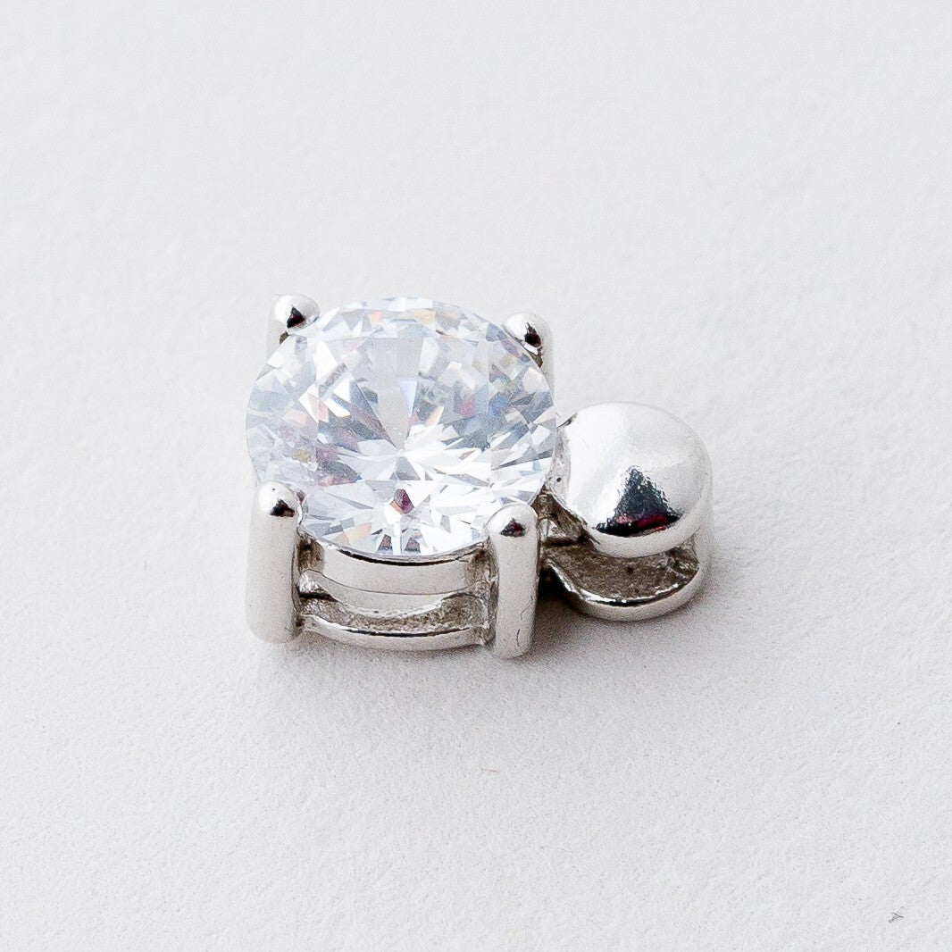Anhänger Silber 925 Weißer Stein 1 cm 1,27 g1