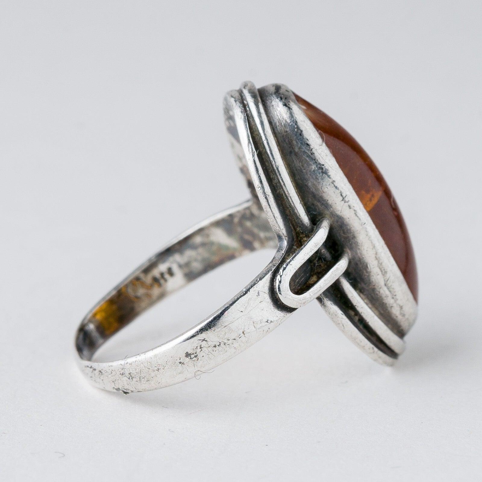 Silber Ring 835 Bernstein Größe 53 (16,8 mm Ø) 4,16 g2