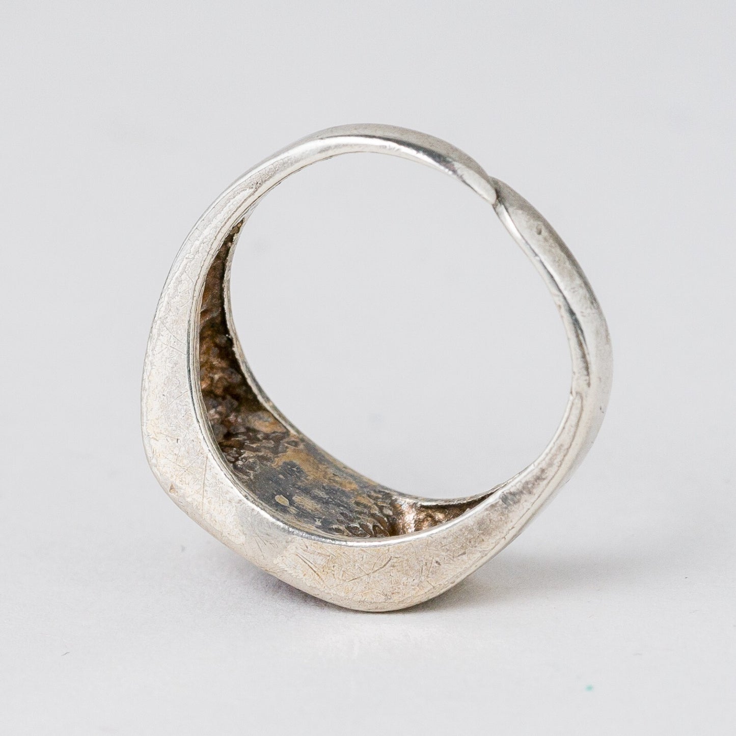 Silber Ring 835 Roter Stein Größe flexibel ca. 54 4,52 g6