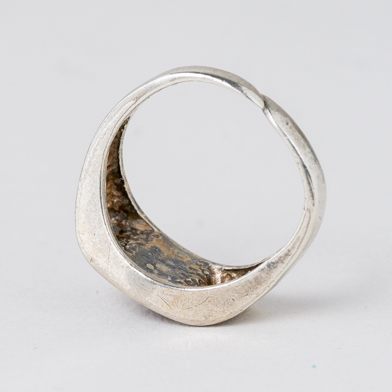 Silber Ring 835 Roter Stein Größe flexibel ca. 54 4,52 g6