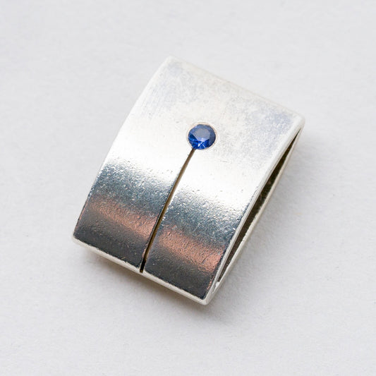 Silber Anhänger Kettenanhänger Blauer Stein 2 cm 7,98 g0