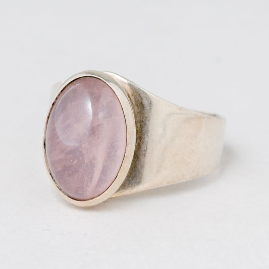Silber Ring 56 (17,8 mm Ø) 813 H Finland Rosa Stein 4,34 g0