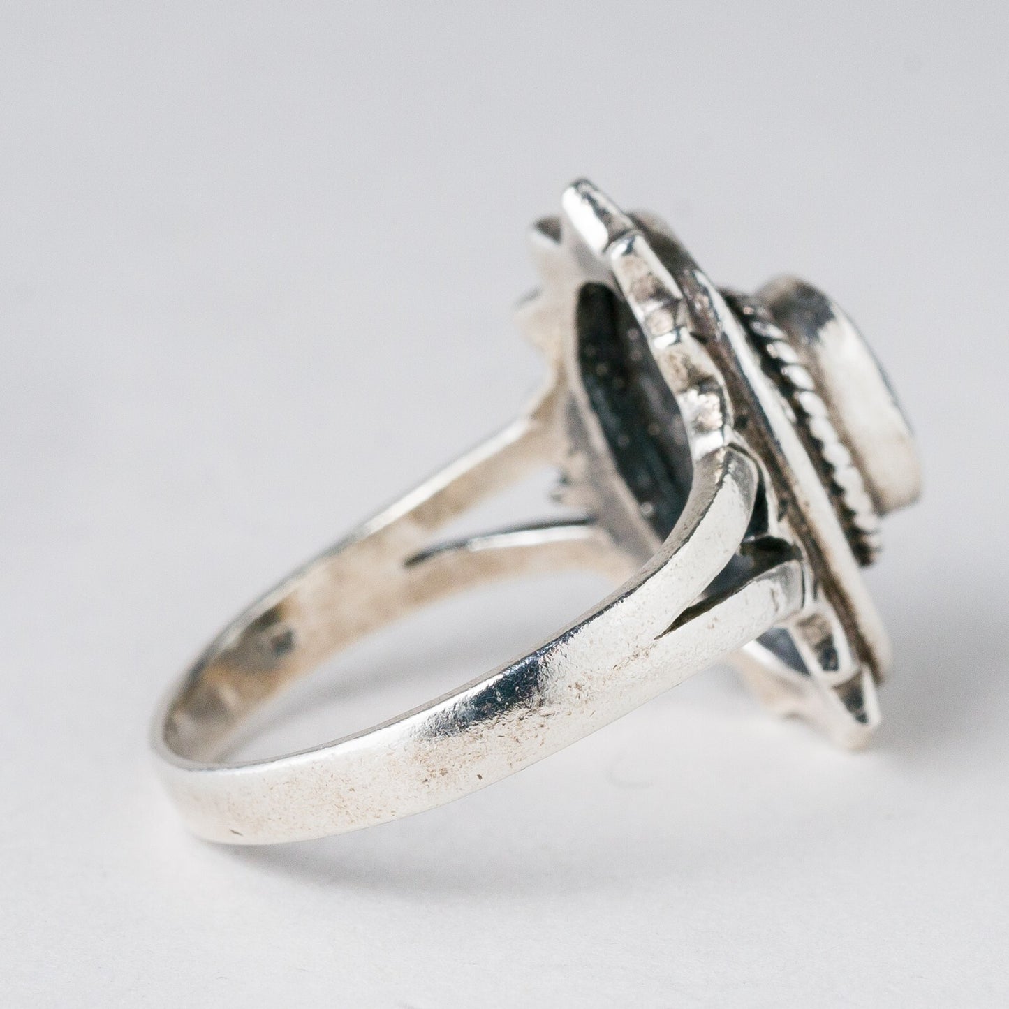 Silber Ring 925 Blauer Stein Größe 61 (19,4 mm Ø) 5,99 g4