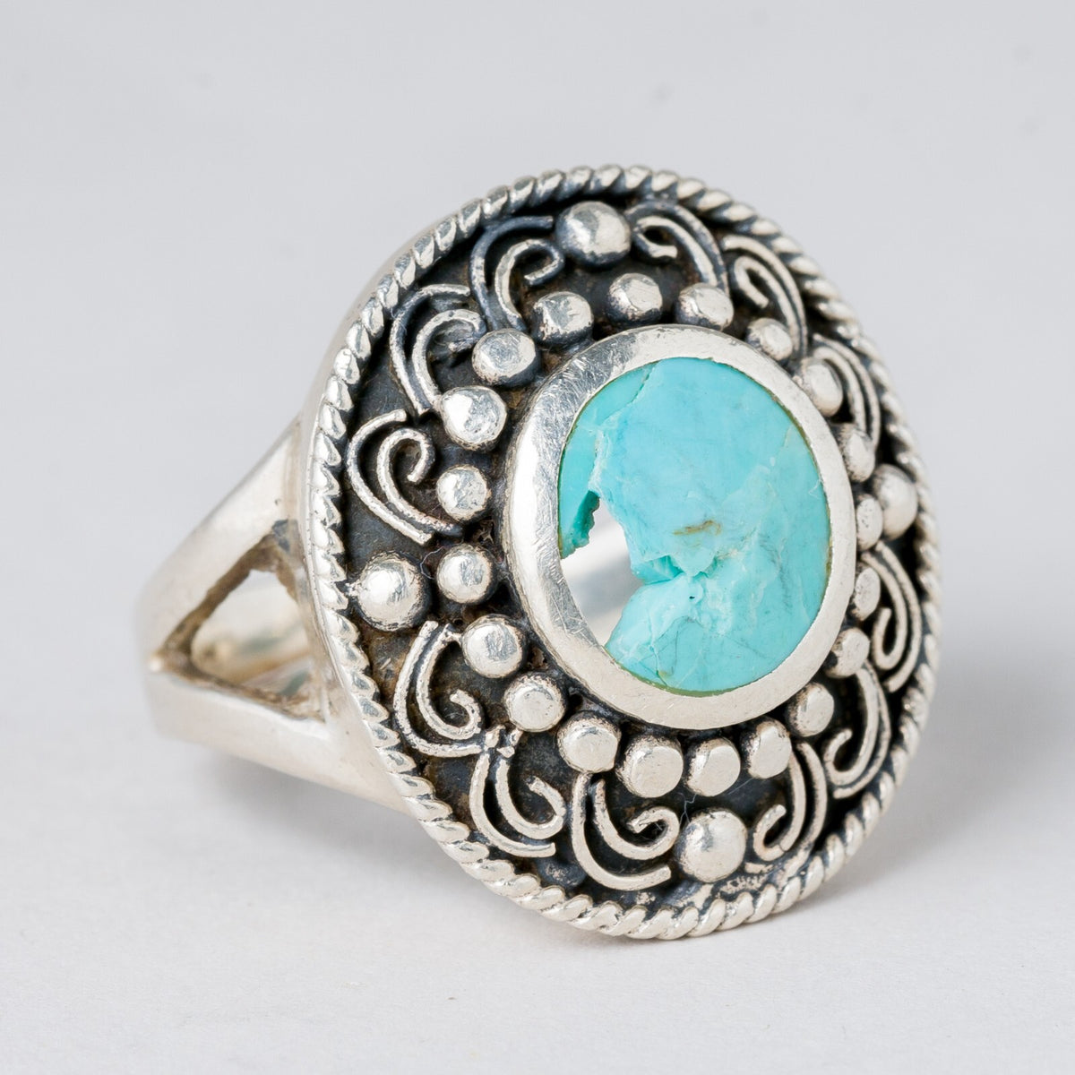 Silber Ring 925 Türkis Größe flexibel ca. 55 9,01 g1