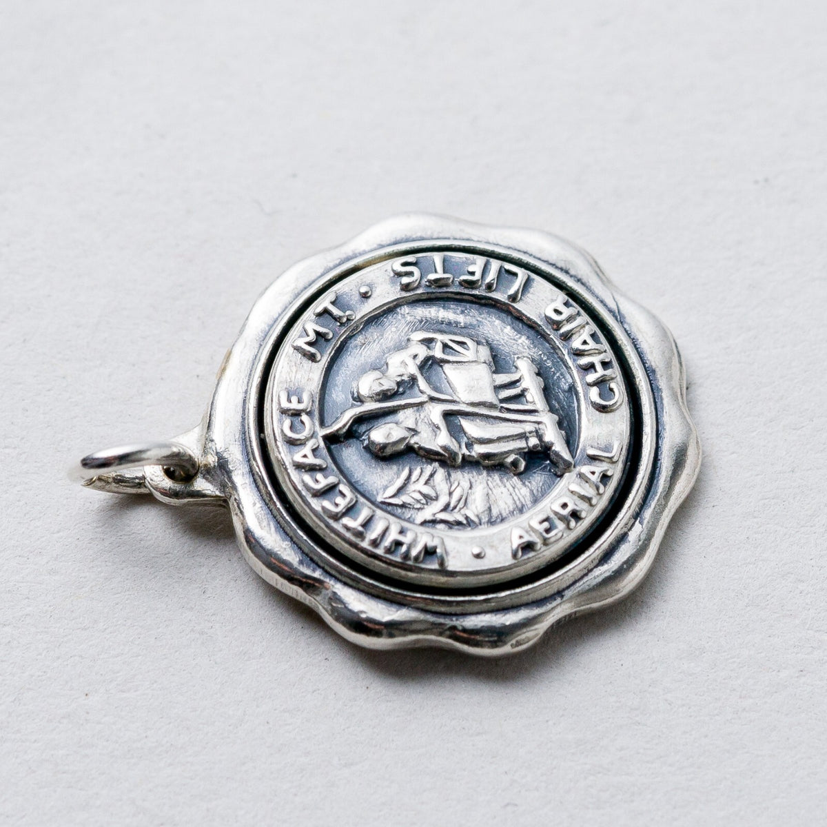 Anhänger 925 Silber Aerial Chair Lifts Whiteface Mt. 2 cm 3,14 g2