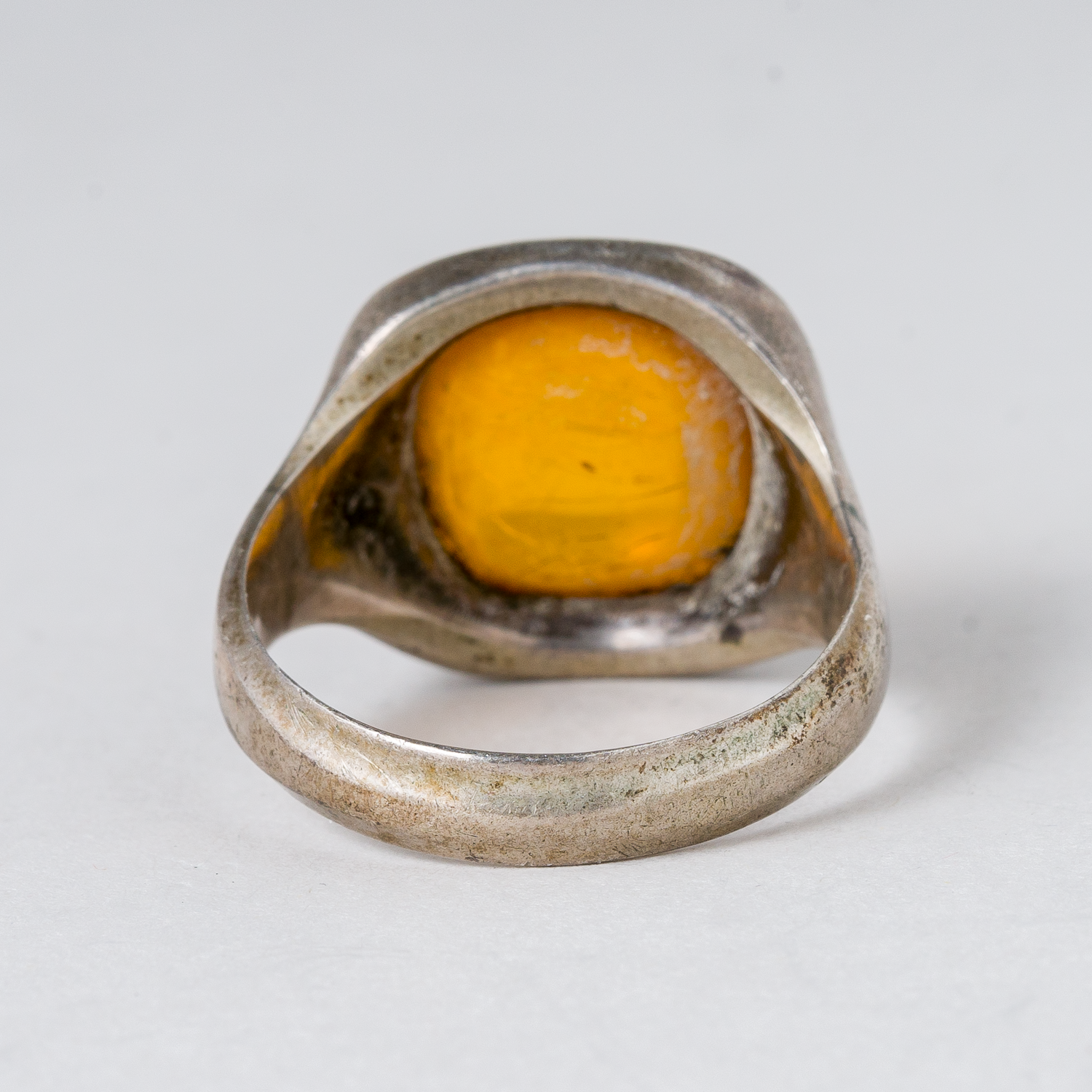 Ring Oranger Stein 835er Silber 8,62 g Größe 64 (20,3 mm Ø)2