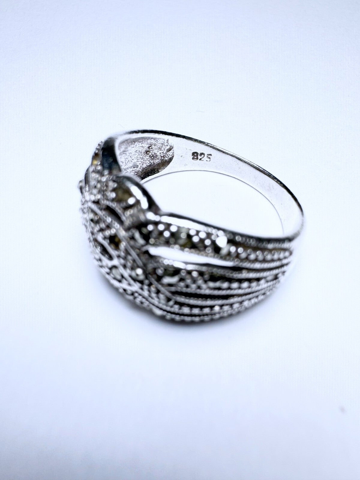 Ring 925er Silber Größe 56 schwarzer Besatz 4,77g2