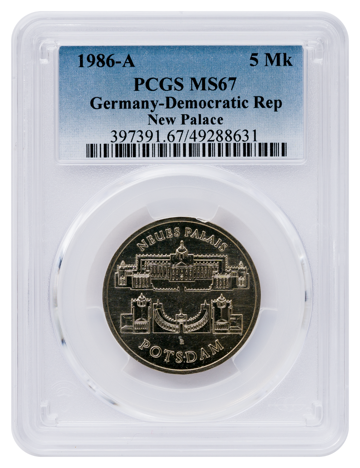 5 Mark DDR 1986 A Neues Palais PCGS MS671