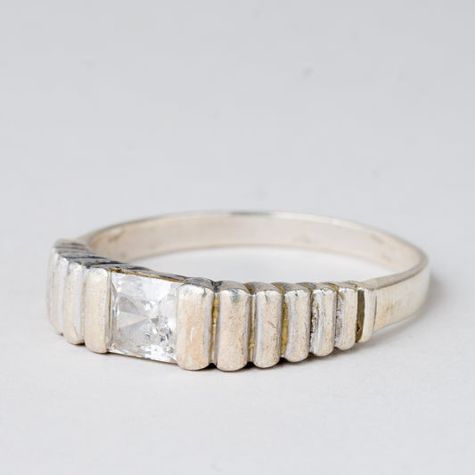 Ring Weißer Stein 4,99 g 925er Silber Größe 24,5 mm Ø0