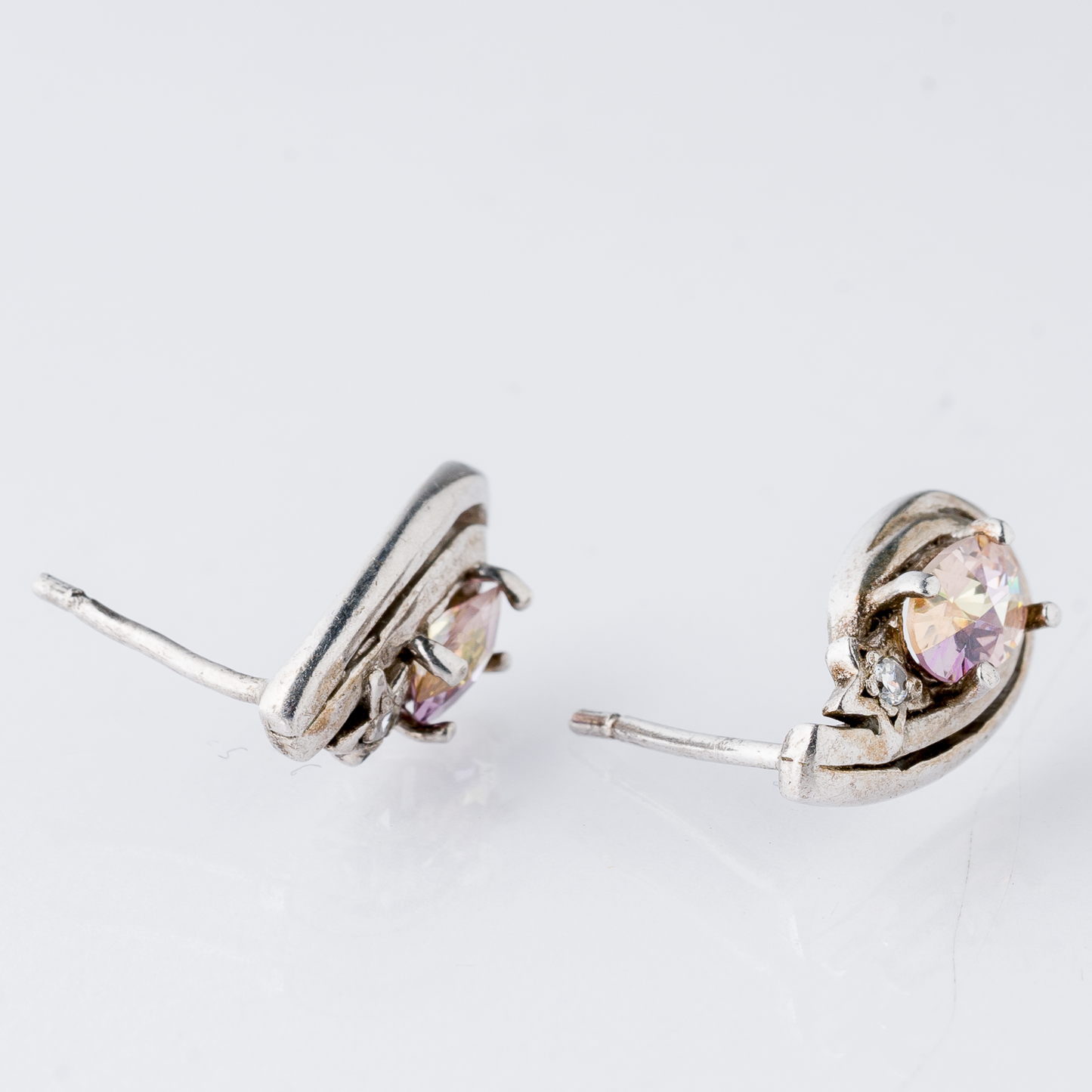 Ohrringe Ohrstecker Rosa Stein 925er Silber 2,71 g1