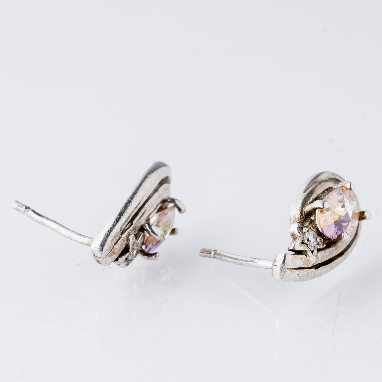 Ohrringe Ohrstecker Rosa Stein 925er Silber 2,71 g1