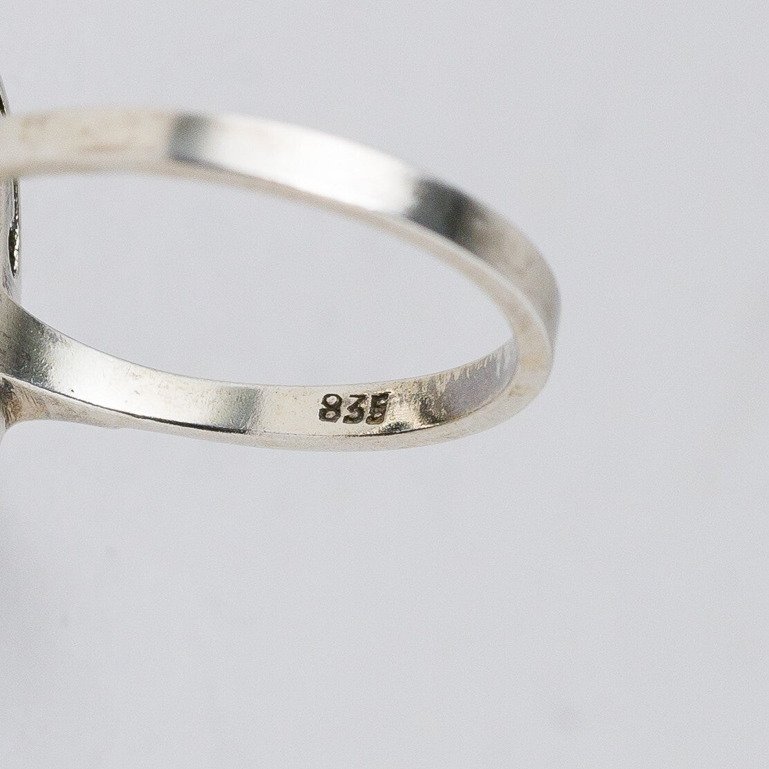 Silber Ring 835 Schwarz Größe 54 (17,2 mm Ø) 3,02 g7