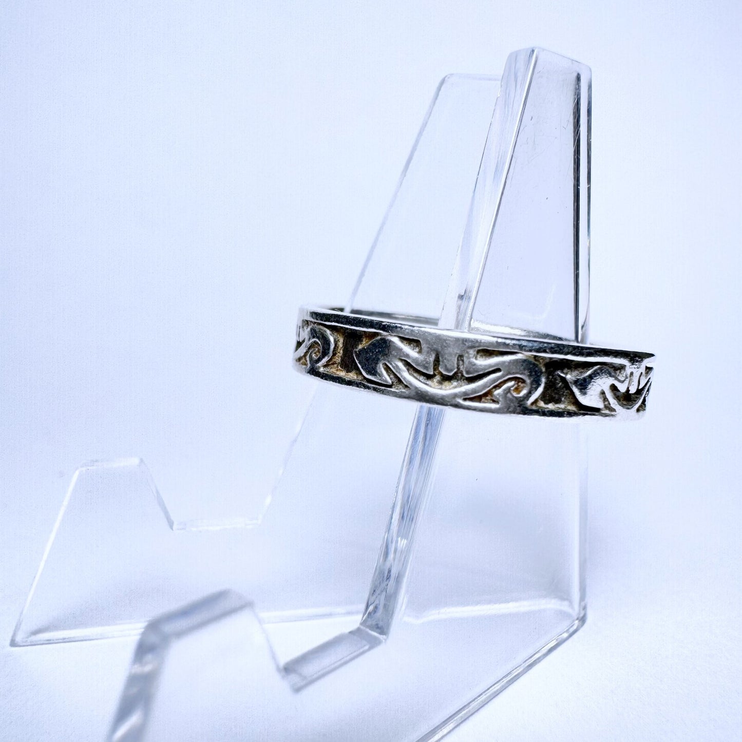 Ring 925er Silber Größe 62 Ethno Muster 3,18g1