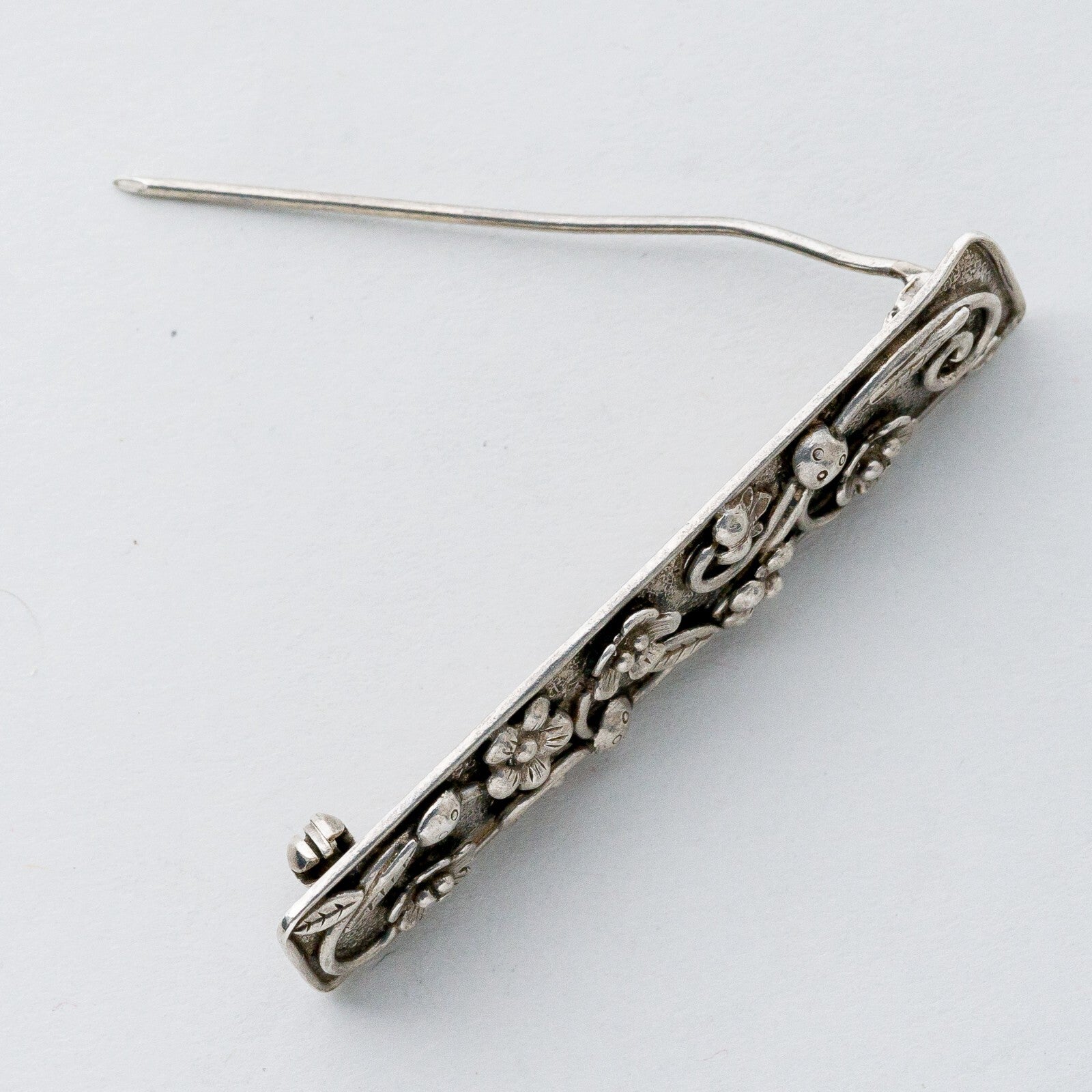 Silber Brosche Spange 835 Floral "Handarbeit" 10,37 g7