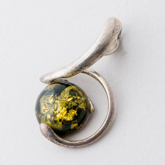 Anhänger Silber 925 Bernsteinimitat 2,5 cm 2,19 g0