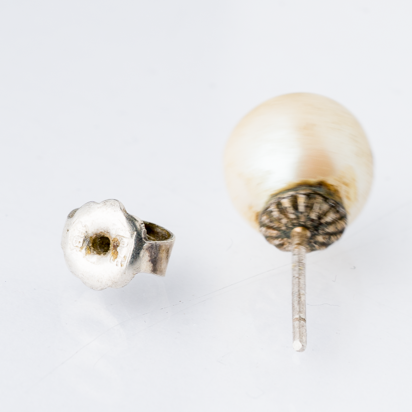 Einzelner Ohrring Ohrstecker Perle Silber 0,85 g5