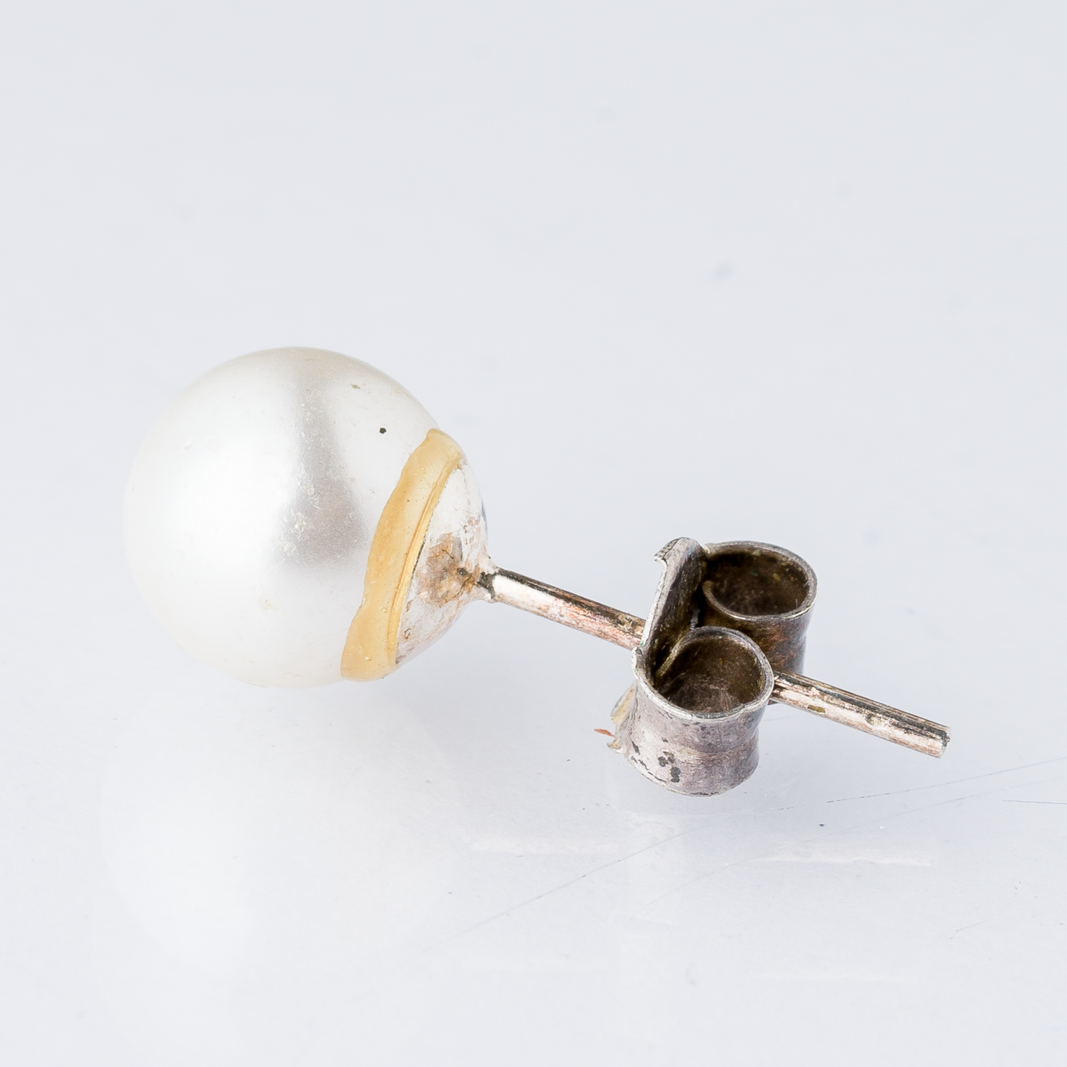 Einzelner Ohrring Ohrstecker Perle Silber 0,55 g3