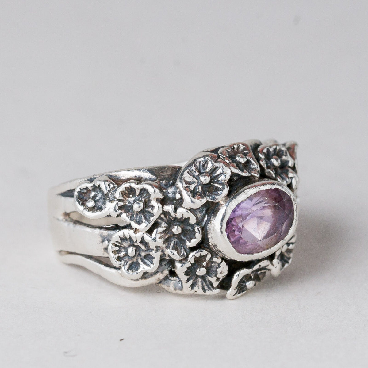 Silber Ring Lila Stein Größe 56 (17,8 mm Ø) 9,13 g5