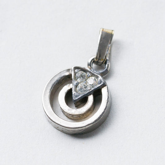 Silber Anhänger Weiße Steine 1,8 cm 1,57 g0