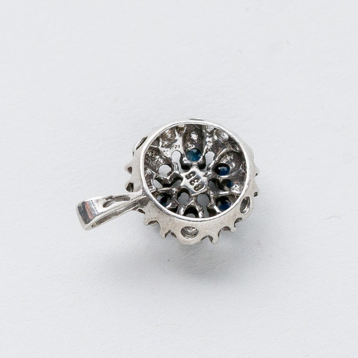 Anhänger Silber 835 Blaue Steine 1,8 cm 1,79 g5