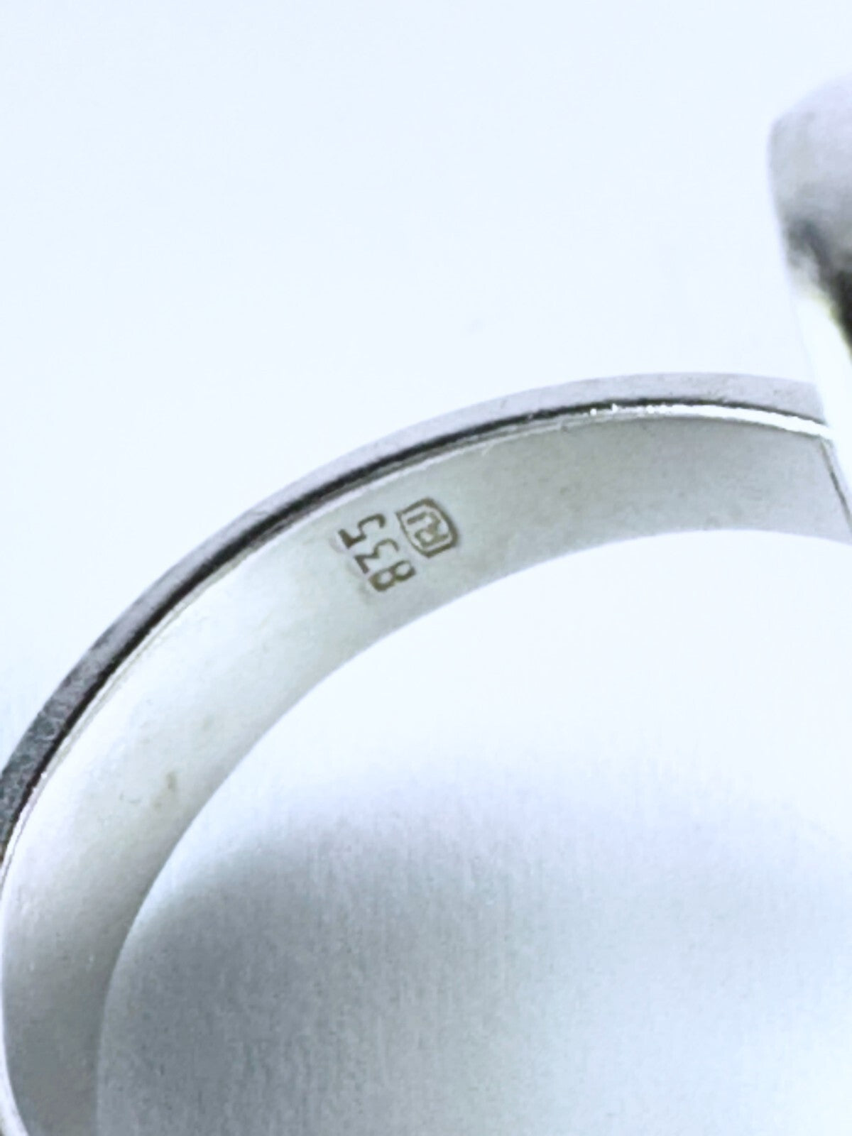 Silberring 835er Silber 70er mit schwarzen Stein Größe 54 (17,2 mm Ø) 8,95 g5