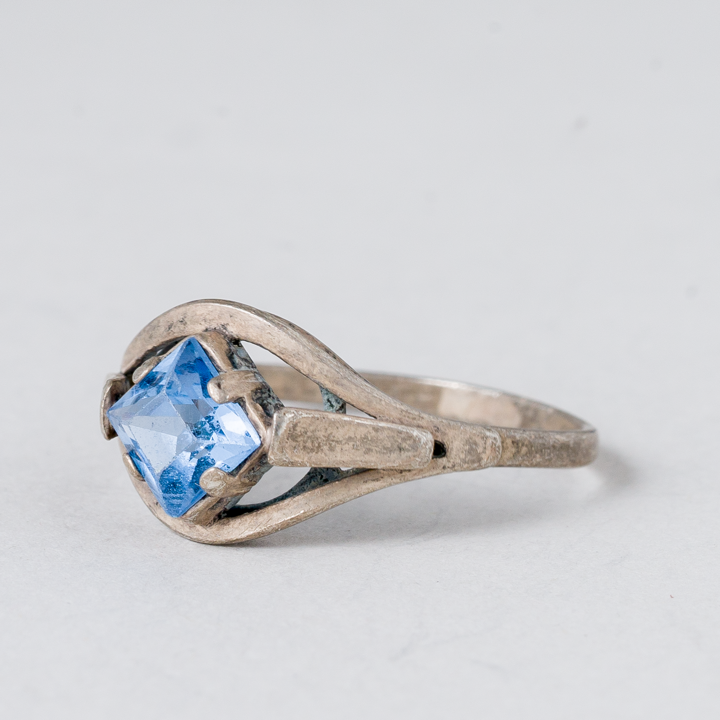 Ring Blauer Stein Silber 1,86 g Größe 55 (17,5 mm Ø)0