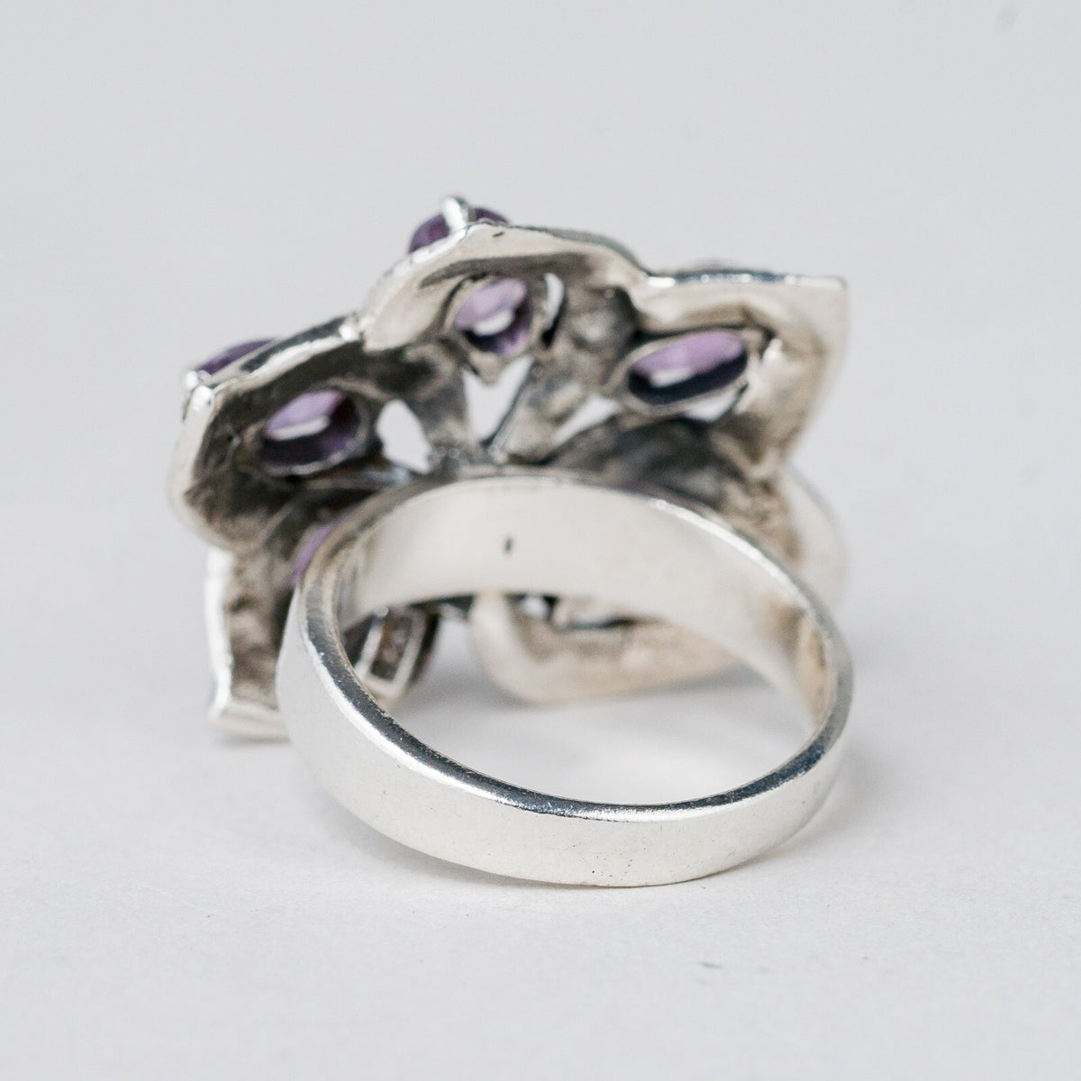 Silber Ring 925 Lila Steine Größe 51 (16,2 mm Ø) 6,78 g4