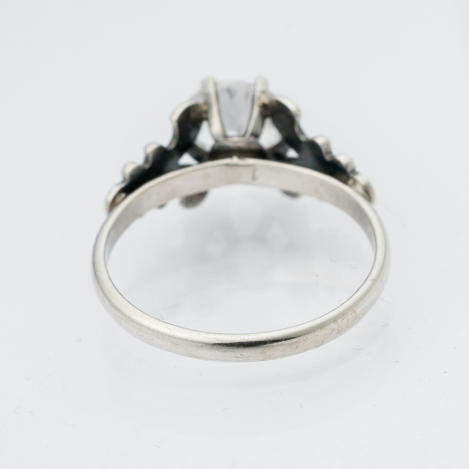 Silberring Weißer Stein 835er Silber 2,05 g Größe 52 (16,5 mm Ø)2