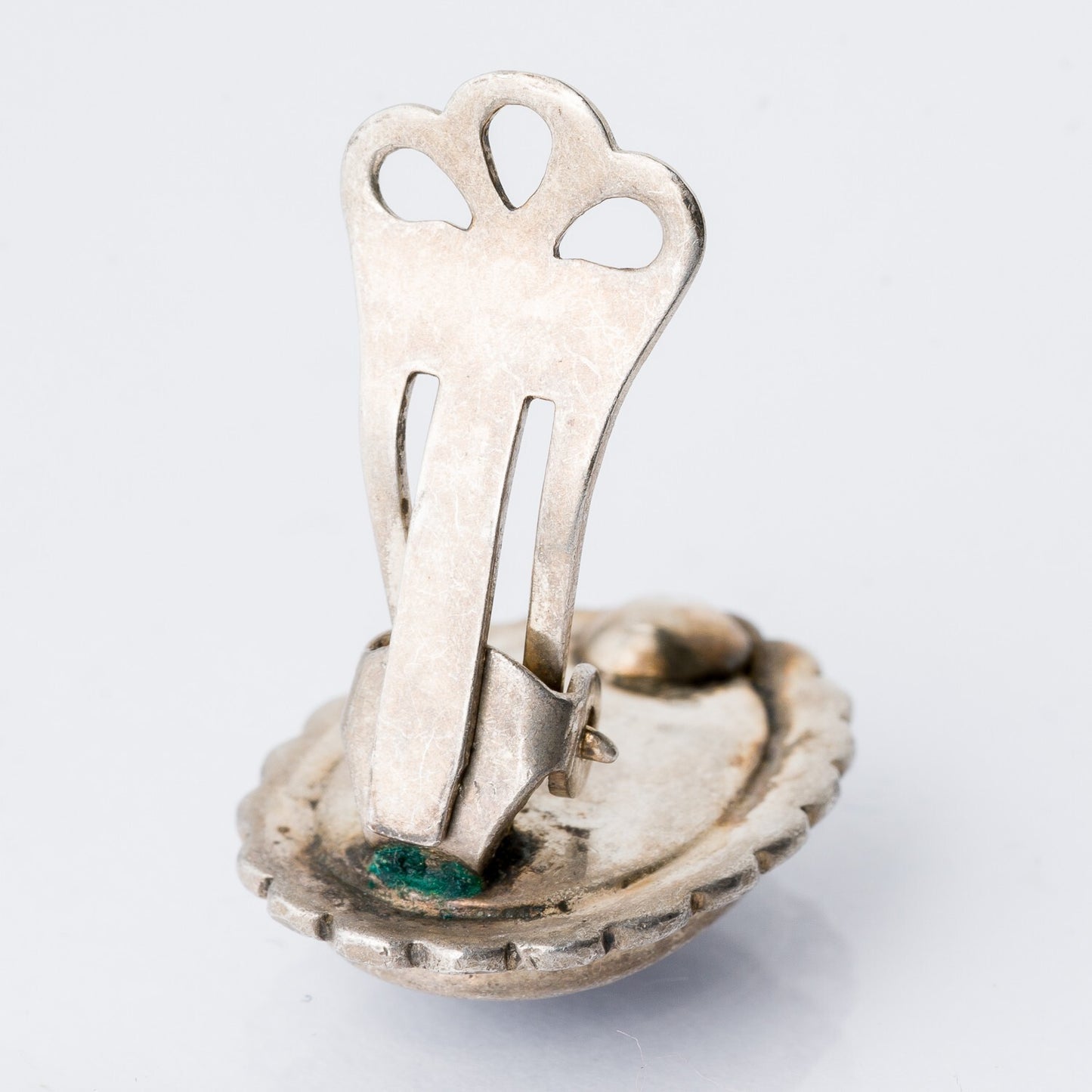 Einzelner Ohrring Ohrstecker Clip Schwarzer Stein Silber 4,01 g4
