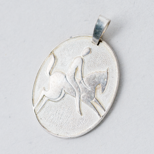 Anhänger Anhänger Reiter 835er Silber 2,74 g 2,5 cm0