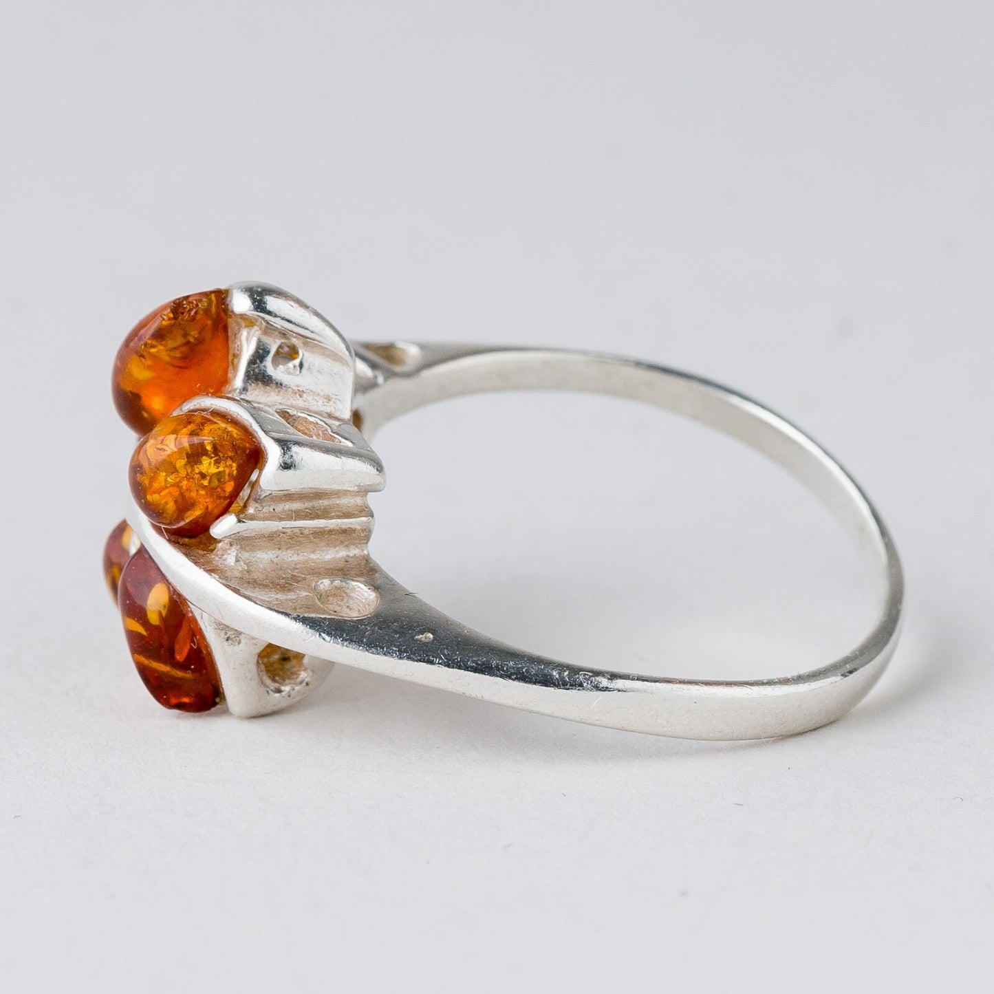 Silber Ring 925 Bernstein Größe 57 (18,1 mm Ø) 4,2 g4