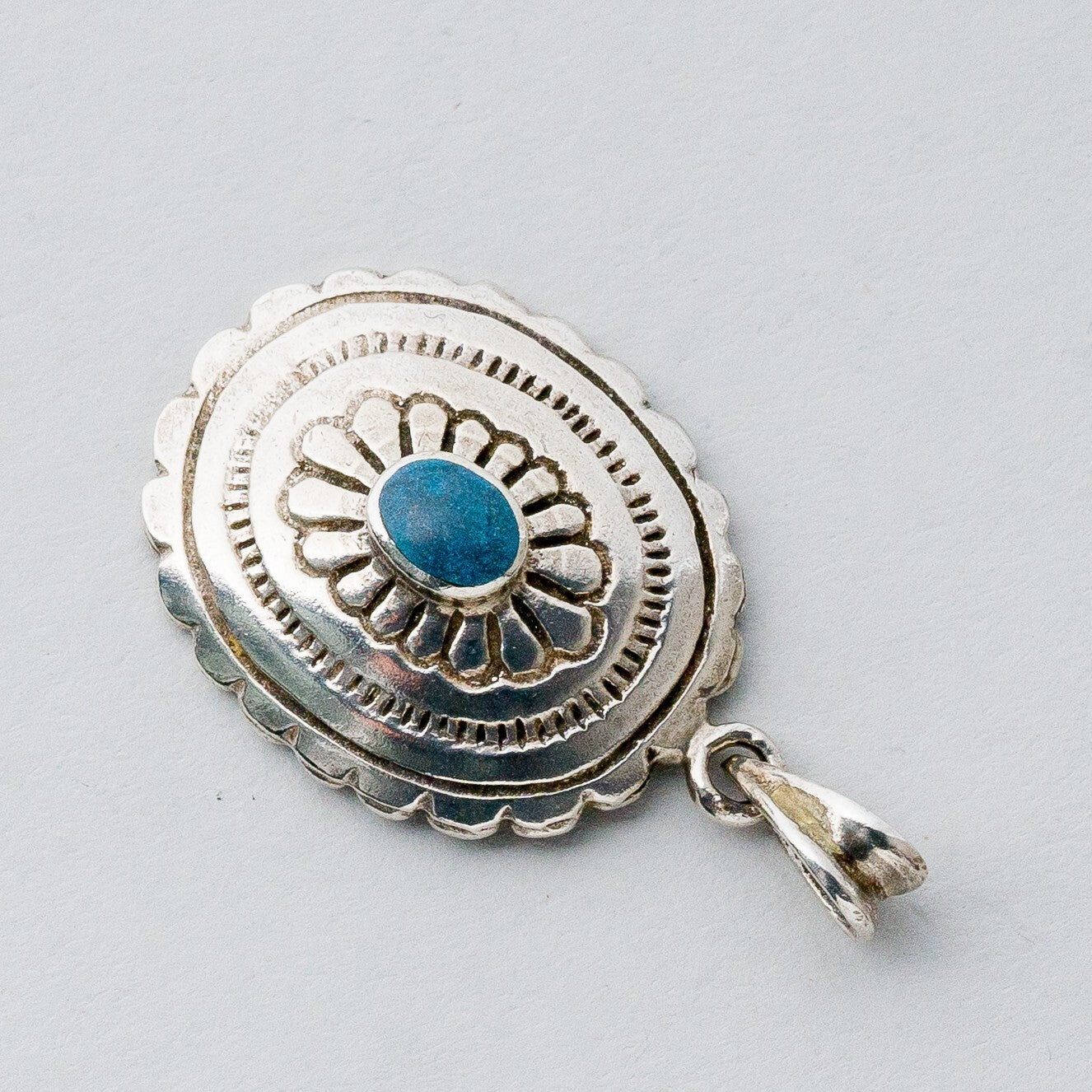 Silber Anhänger Kettenanhänger 925 Blauer Stein 2,46 g1