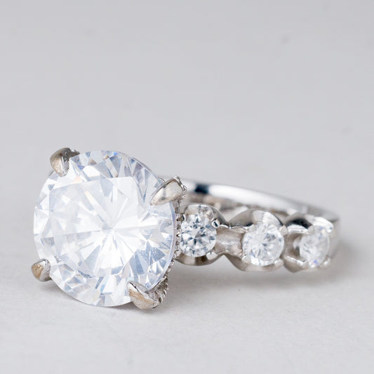 Ring Weiße Steine 6,99 g 925er Silber Größe 57 (18,1 mm Ø)0