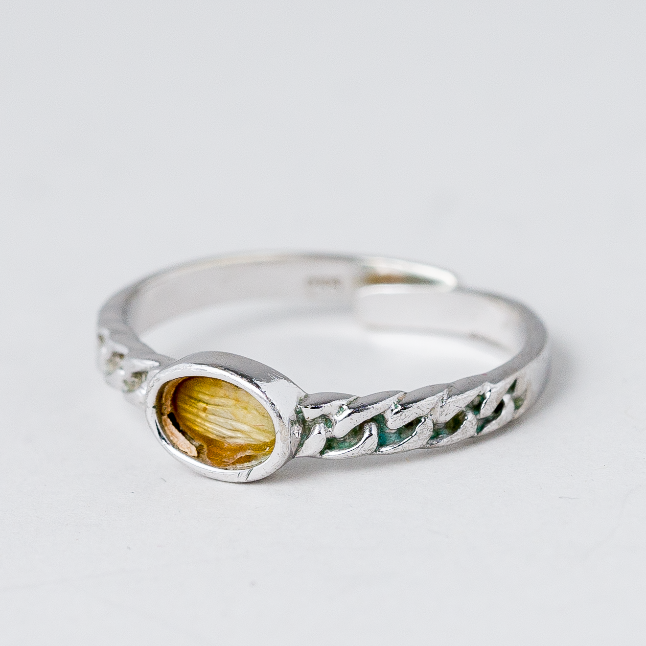 Ring ohne Stein Stein 2,12 g 835er Silber flexible Größe0