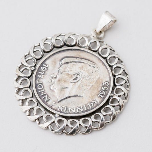 Silber Anhänger Kettenanhänger Medaille John F. Kennedy 8,32 g0