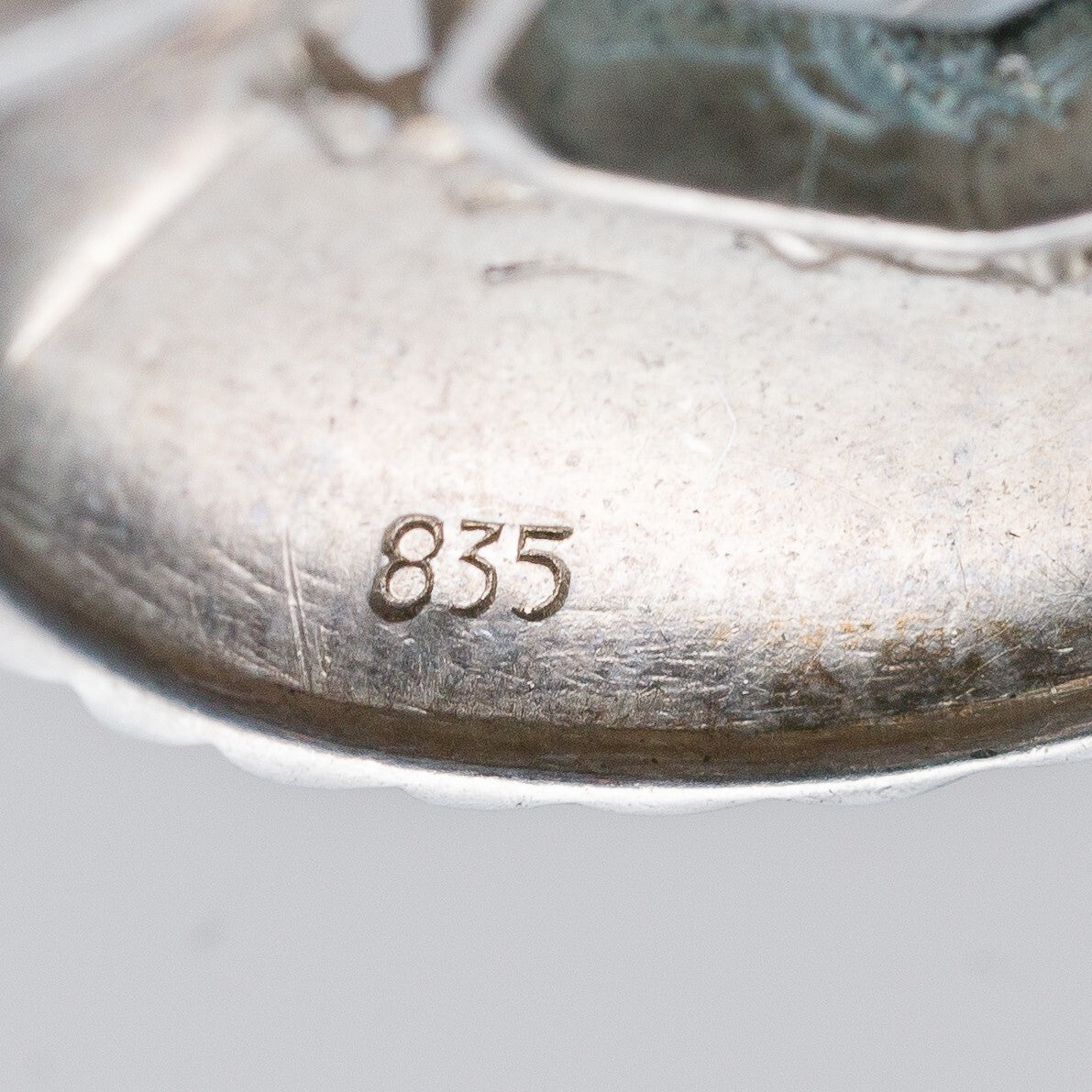 Anhänger 835 Silber Blauer Stein 4,2 cm 4,26 g6