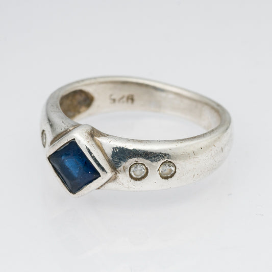 Silberring Blauer Stein 925er Silber 4,71 g Größe 54 (17,2 mm Ø)0