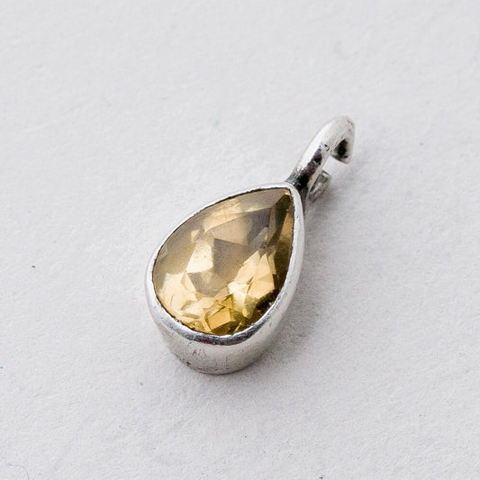 Anhänger Silber Gelber Steine 1,1 cm 0,62 g0