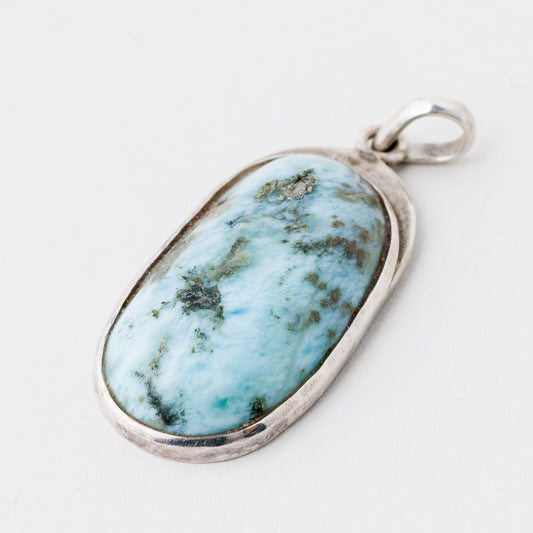 Anhänger 925 Silber Blauer Stein 4,2 cm 7,45 g0