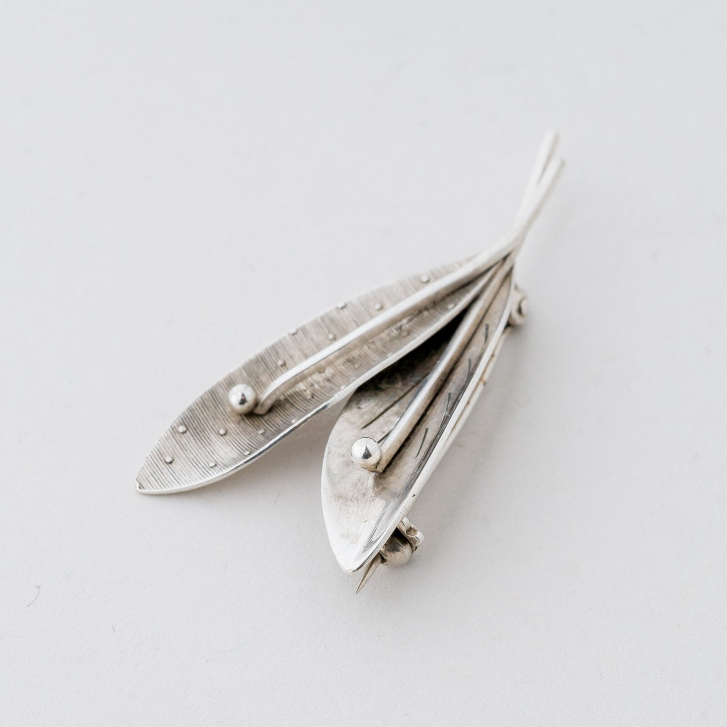 Silber Brosche 835 Blatt 5,45 g2