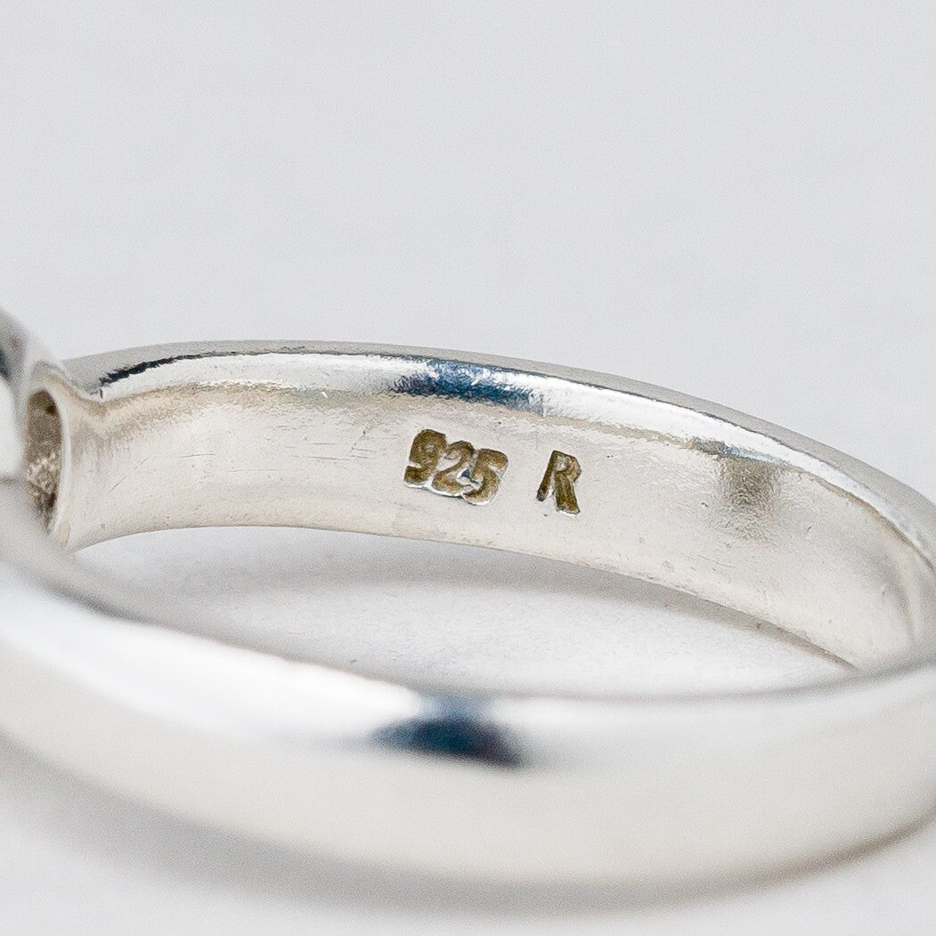 Silber Ring 925 Blauer Stein Größe 49 (15,6 mm Ø) 3,81 g7
