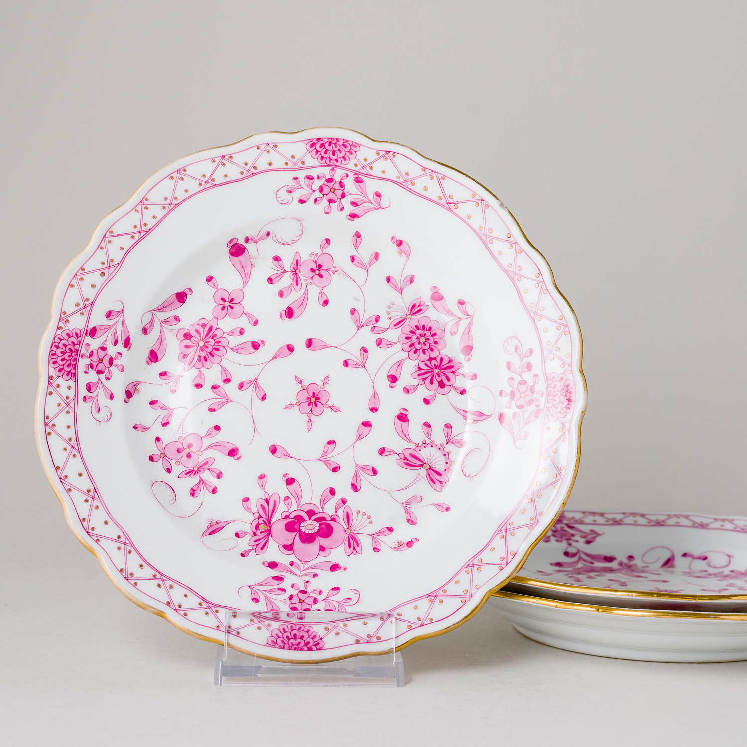 Teichert 3 x Teller 21 cm Indisch Purpur Reich0