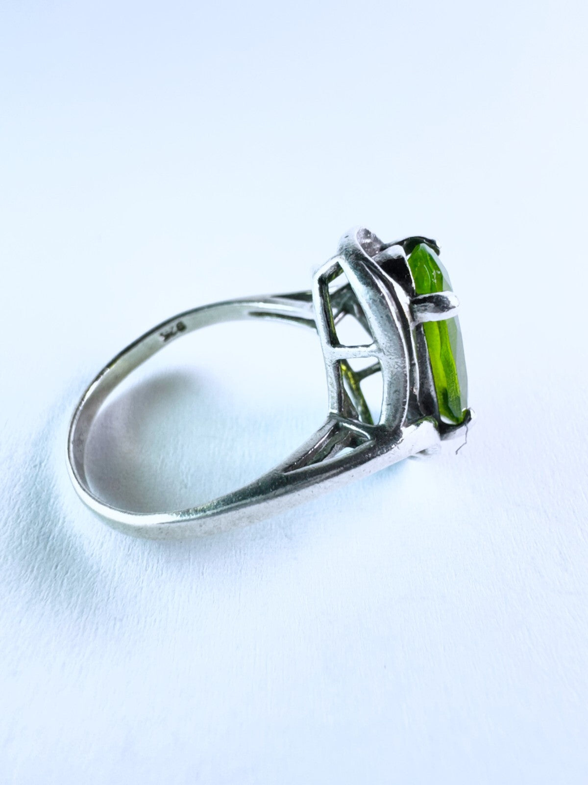 Ring 925er Silber Größe 55 Hellgrüner ovaler Stein 4,03g5