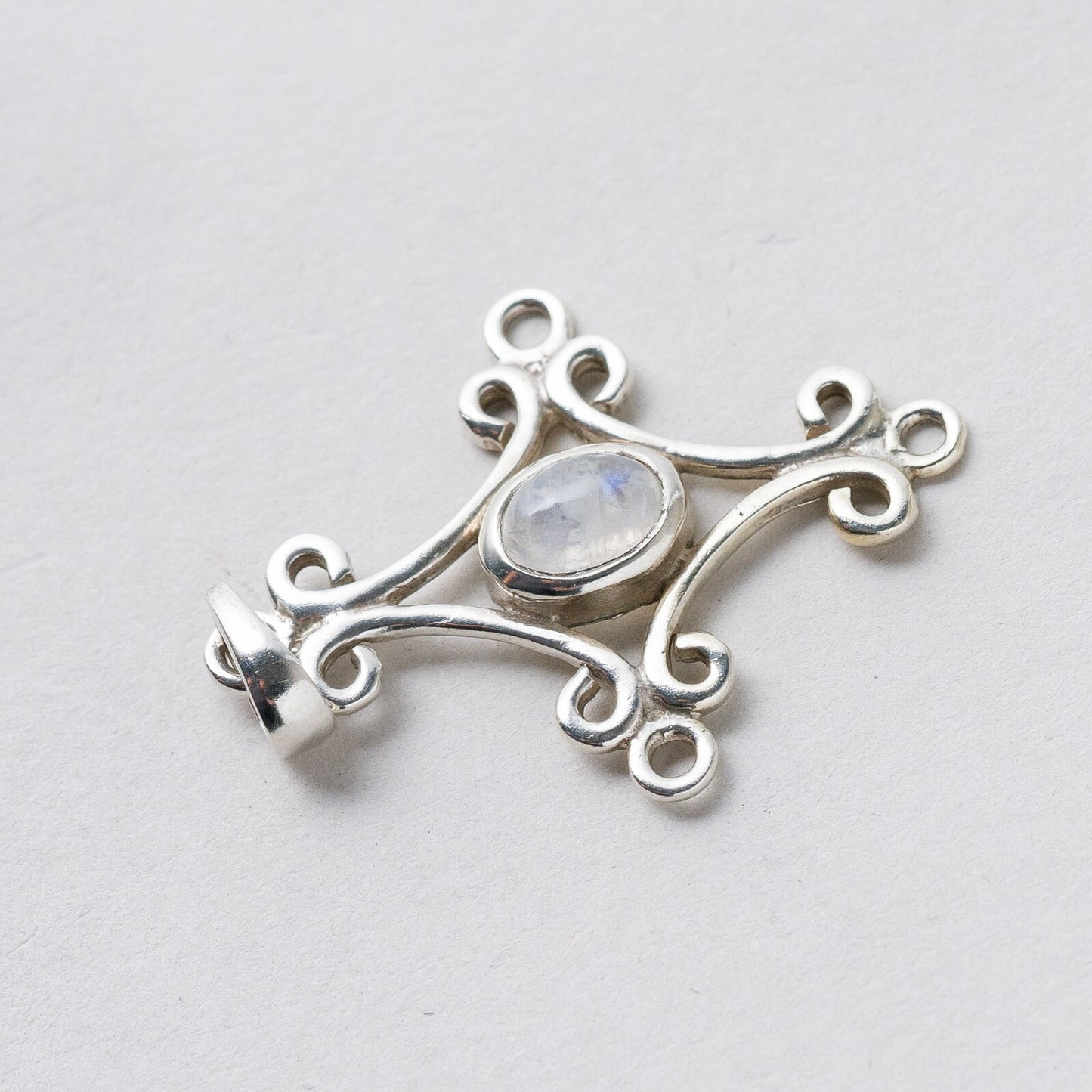 Silber Anhänger Kettenanhänger 925 Mondstein 3,5 cm 2,26 g2