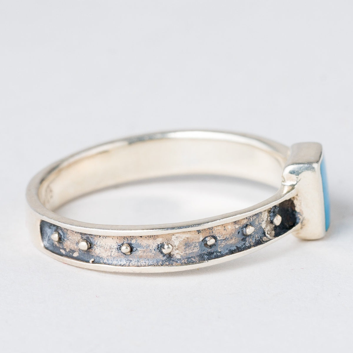 Silber Ring 925 Türkis Größe 62 (19,7 mm Ø) 2,69 g2