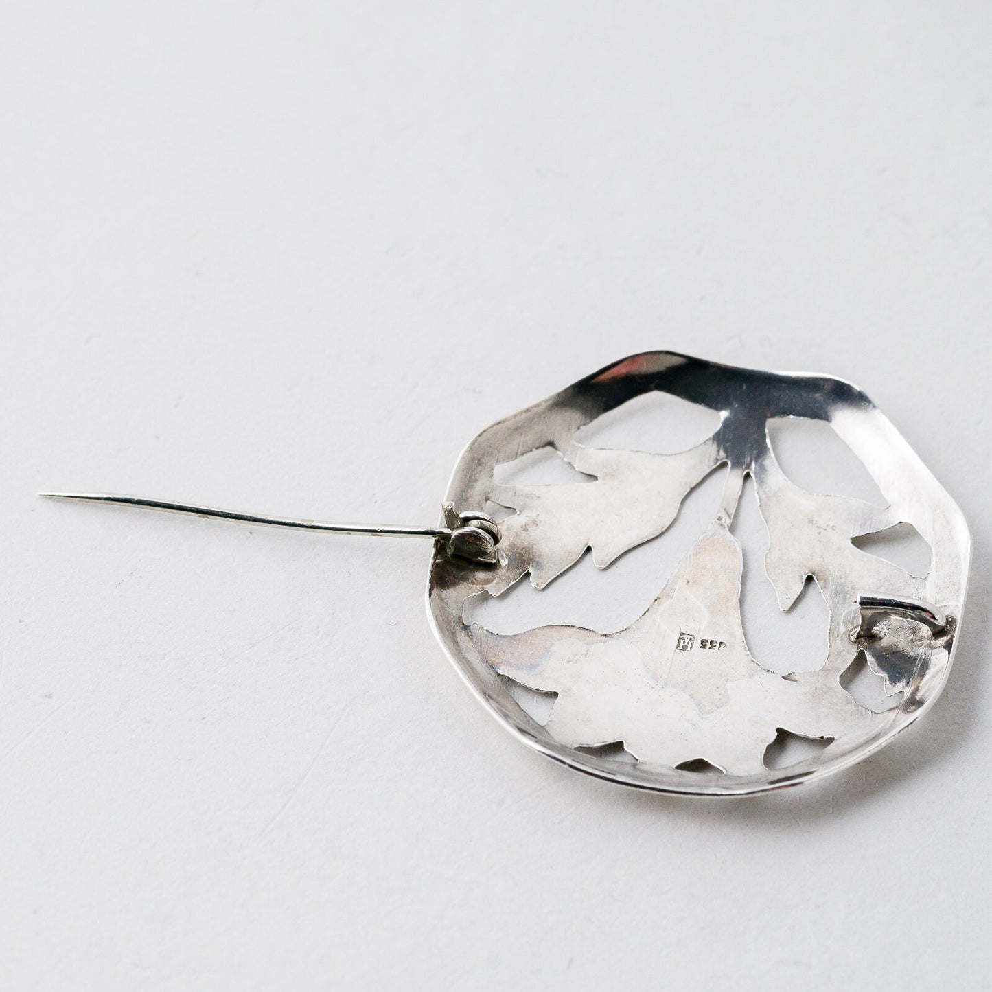 Silber Brosche 835 Floral 3,9 cm 5,86 g4
