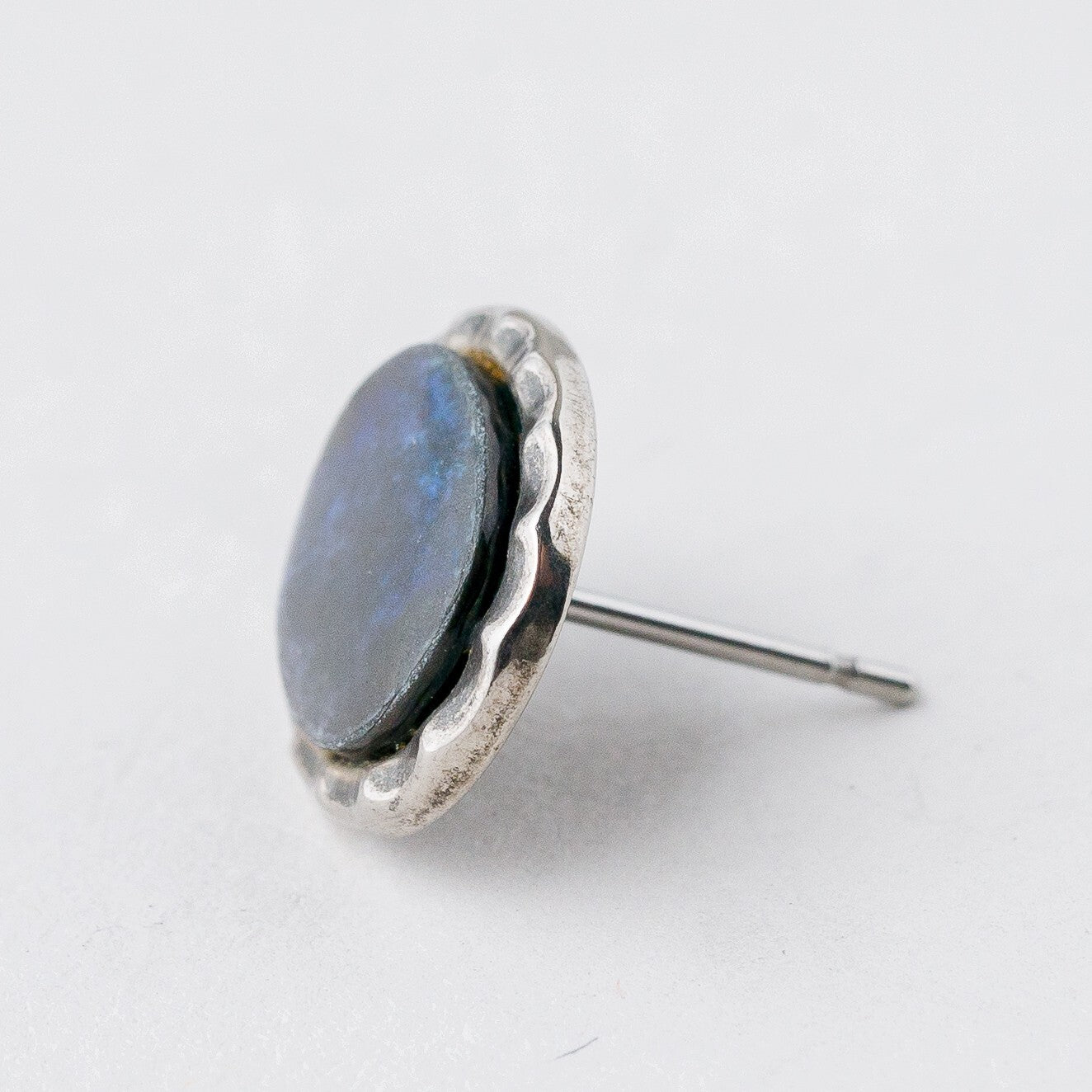 Einzelner Ohrring Ohrstecker Silber Opal 1,14 g1