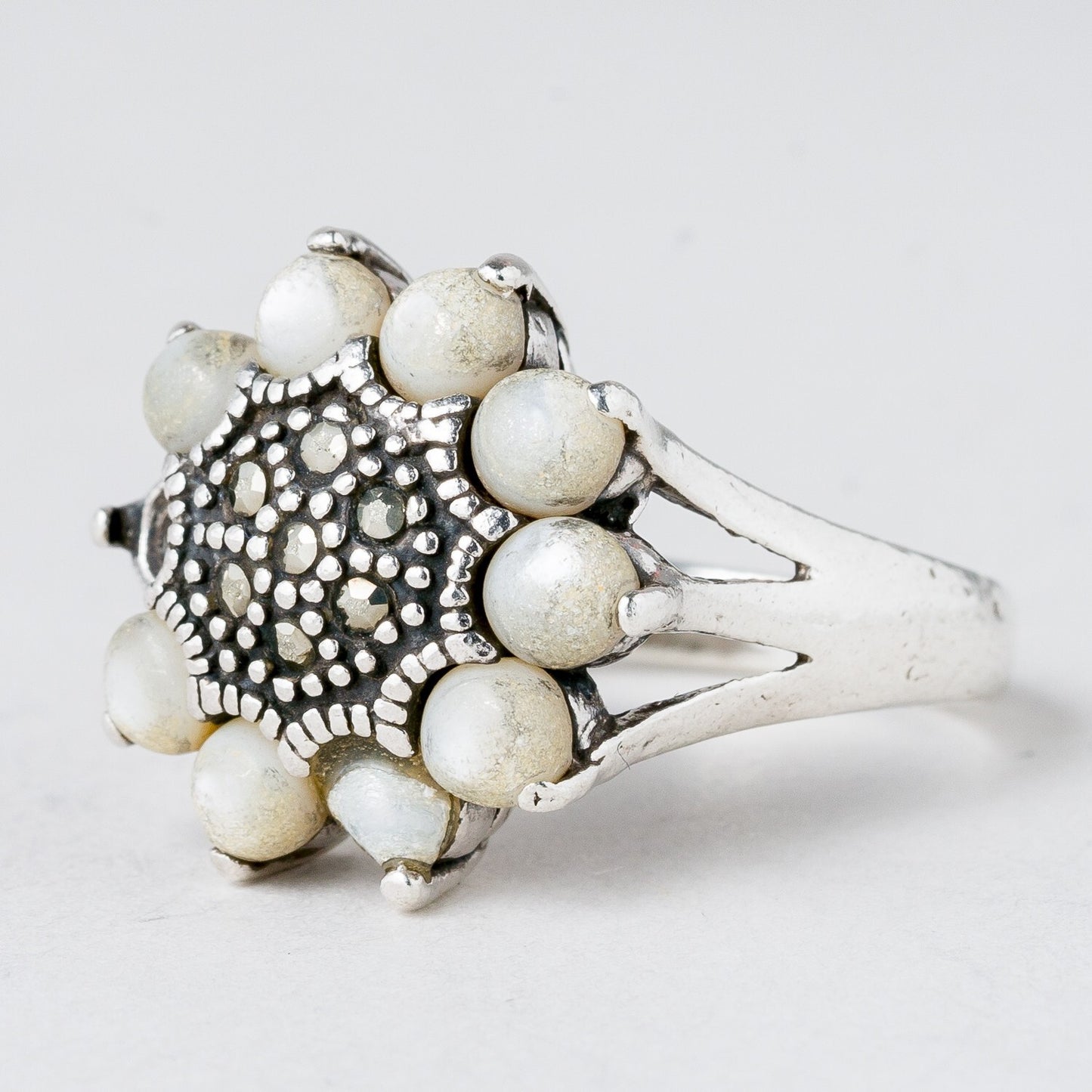 Silber Ring Perlen Größe 59 (18,8 mm Ø) 8,83 g0